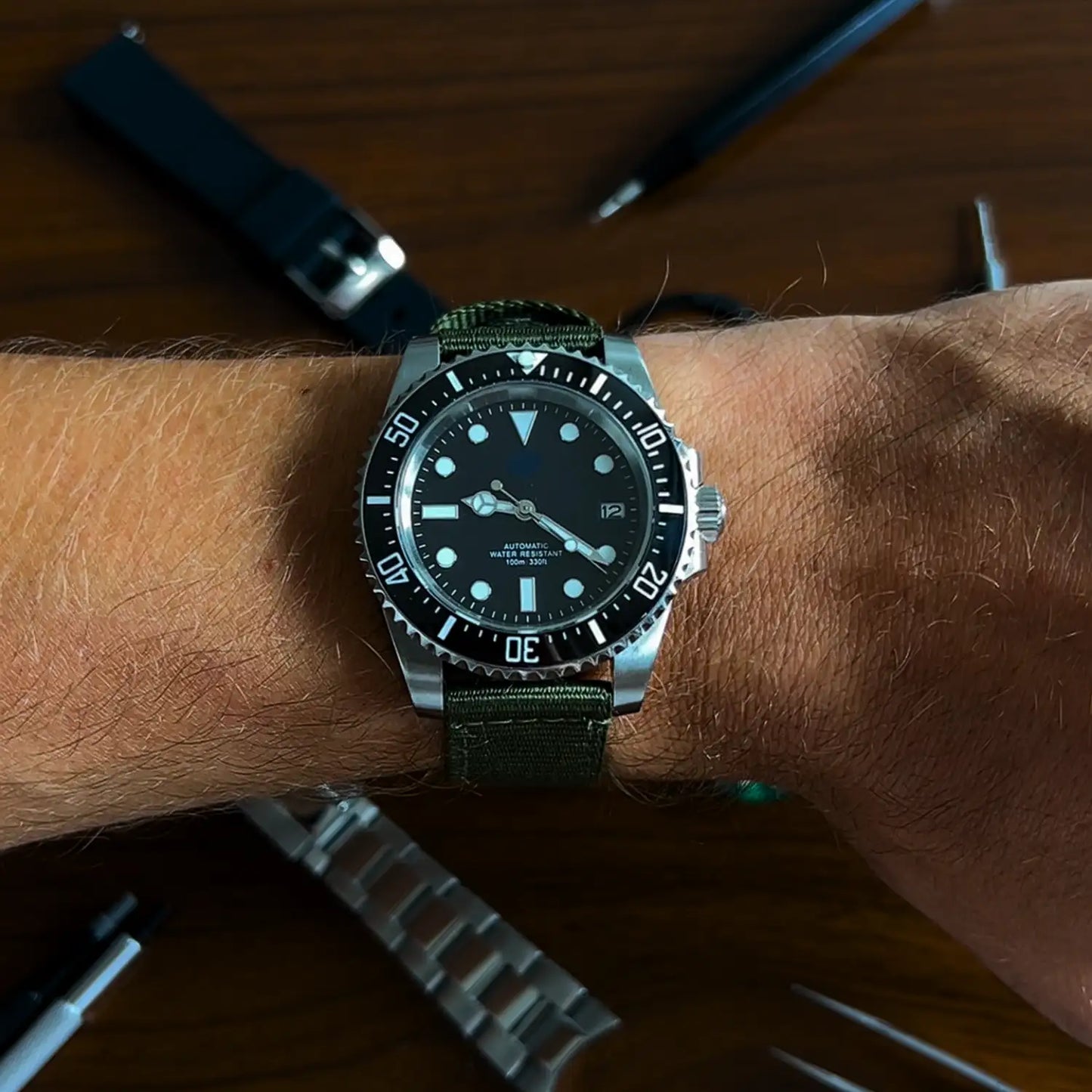 42MM DIVE WATCH BUILDING KIT - BLACK & GREEN BUNDLE