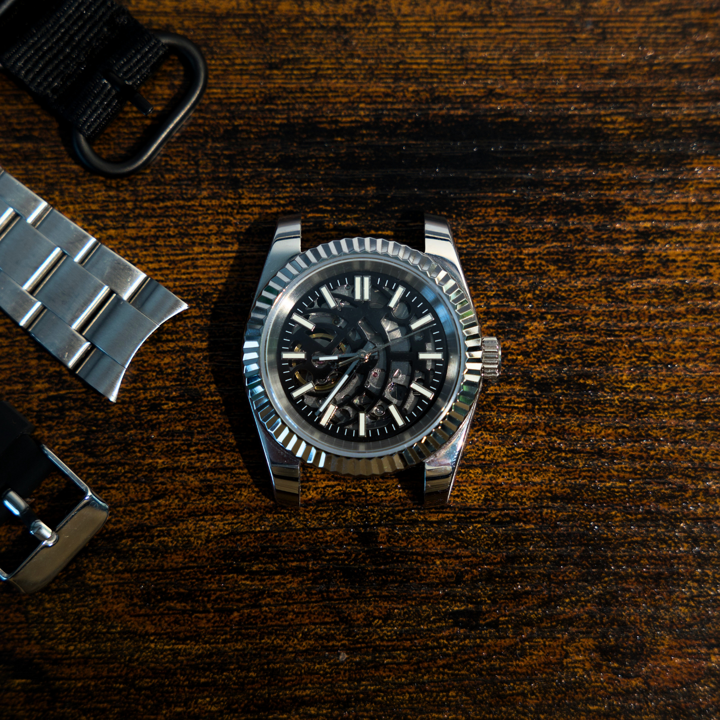 WATCH BUILDING KIT - CLASSIC DRESS WATCH SKELETON - 3 STRAPS INCLUDED