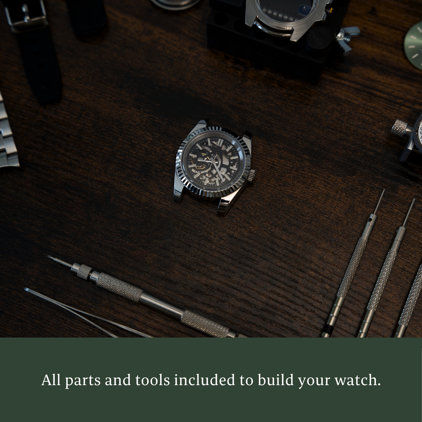 WATCH BUILDING KIT - CLASSIC DRESS WATCH SKELETON - 3 STRAPS INCLUDED