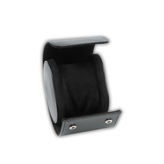 Leather Travel Case Black Single Watch