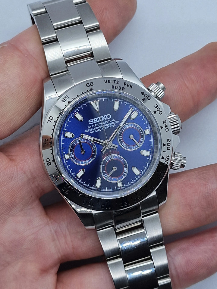 Seitona Silver Blue Dial  Watch