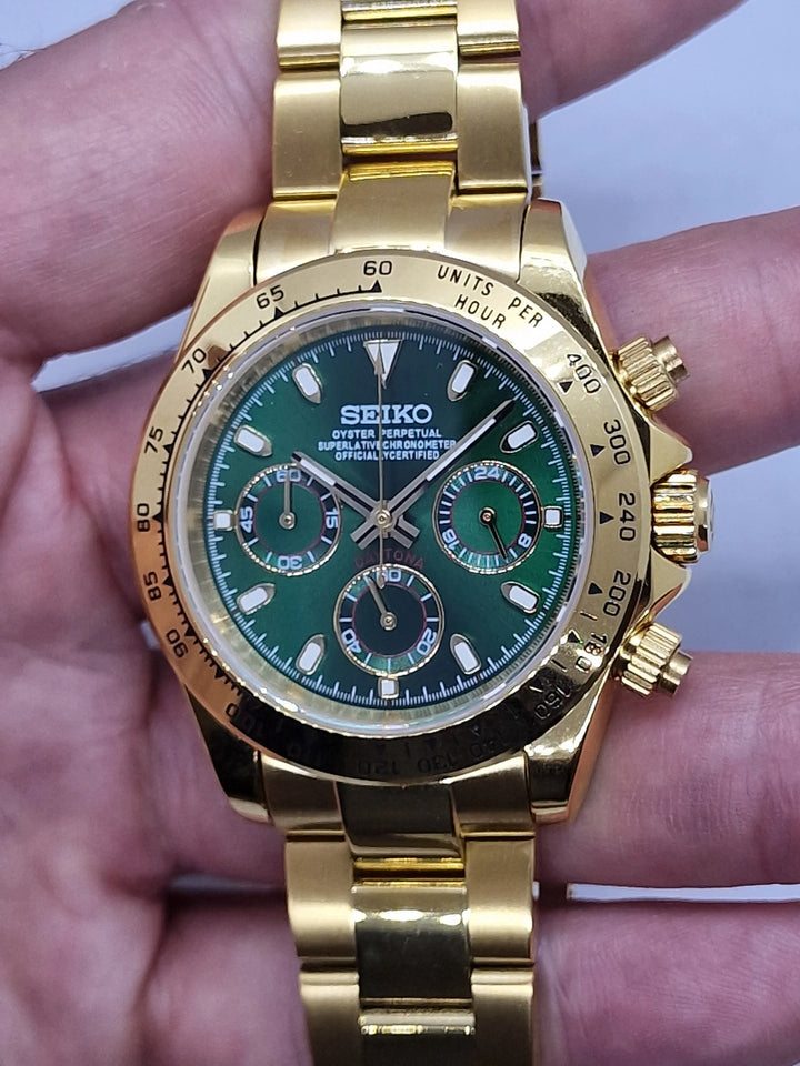 Seitona Gold Green Dial Watch