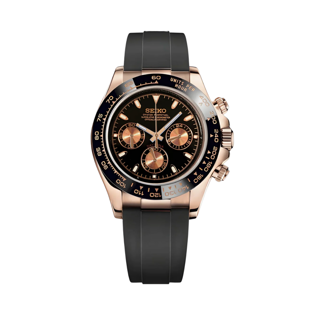 Seitona Rosegold Rubber Watch