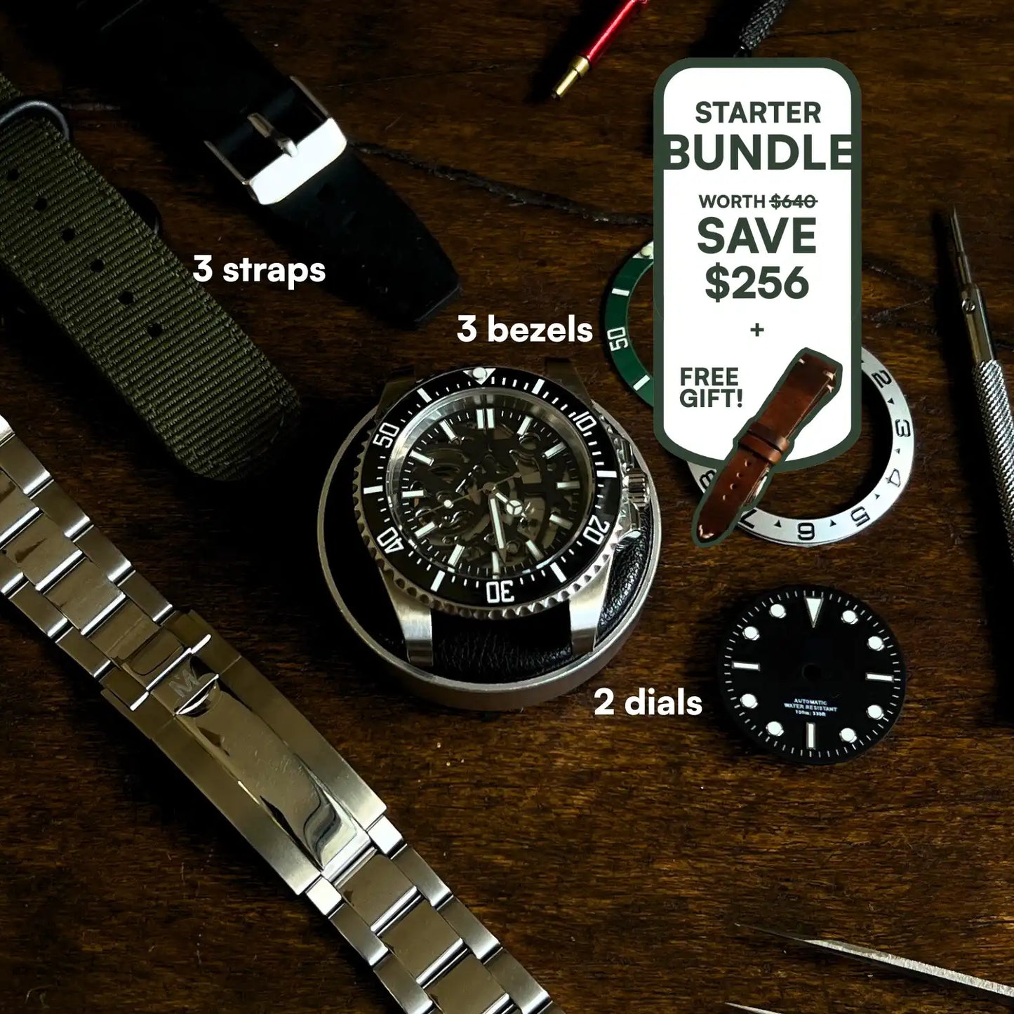 LIMITED STARTER BUNDLE - 42MM DIVE WATCH BUILDING KIT SKELETON