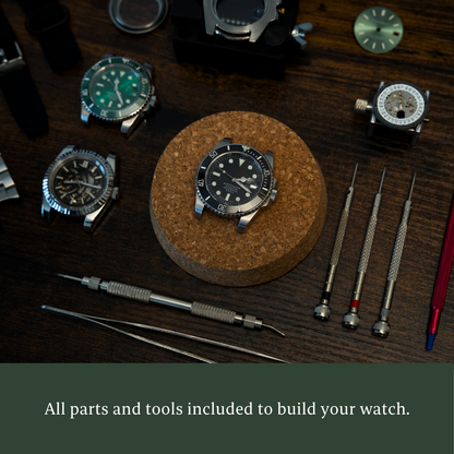 WATCH BUILDING KIT - SKELETON DIVE WATCH BUNDLE - 3 DIALS, 2 BEZELS & 3 STRAPS INCLUDED