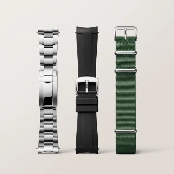 3 straps incl. steel bracelet